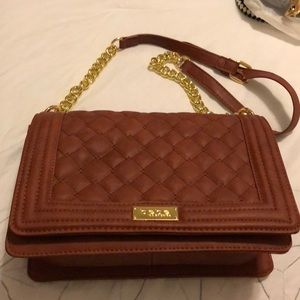 Gorgeous BEBE berry quilted shoulder bag